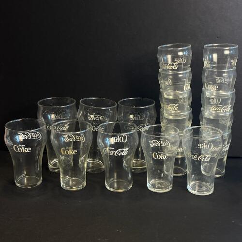Assortment Of Vintage Coca-Cola Logo Drinking Glasses