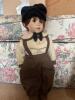 Pair of Franklin Heirloom Porcelain Dolls and Small Articulated Stuffed Bear - 5