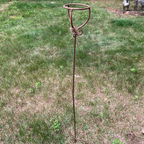 Vintage Metal Garden Plant Support Ring Stake
