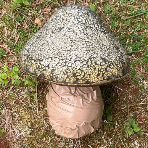 Weathered Concrete Mushroom Garden Statue