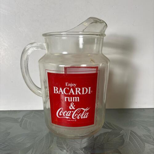 Bacardi and Coca-Cola Glass Pitcher