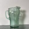 Coca-Cola Embossed Green Glass Pitcher