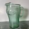 Coca-Cola Embossed Green Glass Pitcher - 3