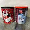 Two Coca-Cola Polar Bear Holiday & Basketball Tin Containers
