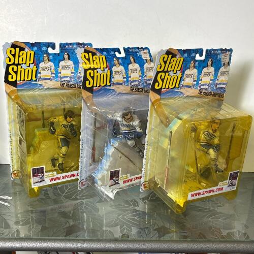 Three Slap Shot Hanson Brothers McFarlane Hockey Player Action Figures