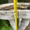 Concrete Garden Bird Bath with Faux Wood Texture - 6
