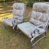 Large Round Patio Table with Pair of Chairs and Cushions - 2