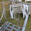 Large Round Patio Table with Pair of Chairs and Cushions - 4