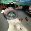 Pool and Garden Shed Lot with Baker's Rack and Metal Wagon - 3