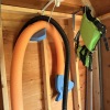 Pool and Garden Shed Lot with Baker's Rack and Metal Wagon - 13