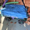 Pool and Garden Shed Lot with Baker's Rack and Metal Wagon - 17