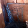 Pool and Garden Shed Lot with Baker's Rack and Metal Wagon - 18