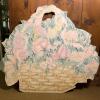 Hand-Painted Floral Basket Wooden Wall Hanging Decor