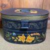Painted Tin Storage Box With Floral Decoration