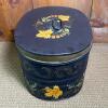 Painted Tin Storage Box With Floral Decoration - 2
