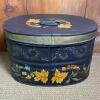 Painted Tin Storage Box With Floral Decoration - 3