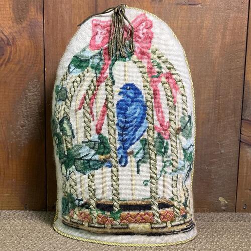 Embroidered Door Stopper with Blue Bird and Bow Motif