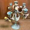 Floral Patinated Metal Candelabra - 2
