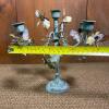 Floral Patinated Metal Candelabra - 5