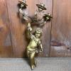 Gilt Style Cherub-Form Three-Light Wall Sconce