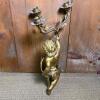 Gilt Style Cherub-Form Three-Light Wall Sconce - 2