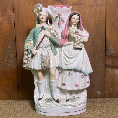Charming Vintage Victorian-Style Figural Ceramic Vase
