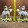 Pair of Adorable Porcelain Boy and Girl on Sheep Figurines - 5
