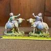 Pair of Adorable Porcelain Boy and Girl on Sheep Figurines - 6