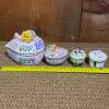 Porcelain Trinket Boxes With Floral and Animal Motifs - 6