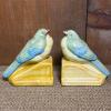 Pair of Art Pottery Bird Bookends in Pastel Glaze