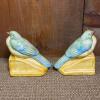 Pair of Art Pottery Bird Bookends in Pastel Glaze - 2