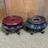 Pair of Carved Wood Display Stands