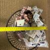 Assorted Costume Jewelry and Accessories in Beaded Basket - 9