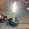Electric Candle Lamps and Metal Chamberstick Lamp Lot - 2