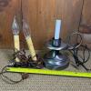 Electric Candle Lamps and Metal Chamberstick Lamp Lot - 4