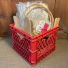 Assorted Craft Lot Needlework Supplies, Embroidery Hoops And More!