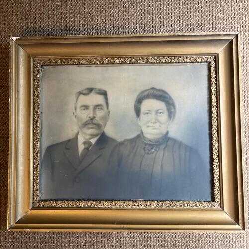 Framed Antique-Style Portrait Photograph
