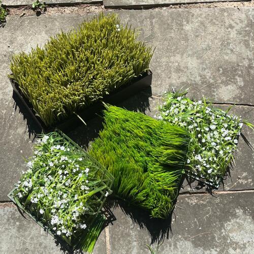 Assorted Artificial Grass and Floral Mats For Crafts!