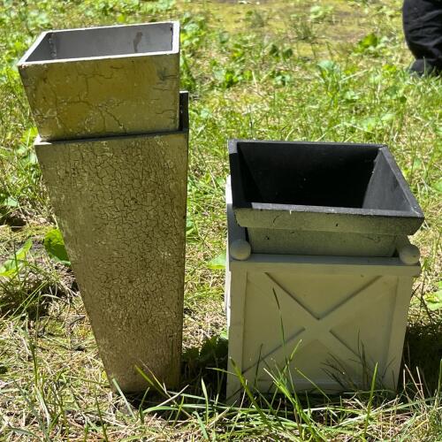 Four Weathered Decorative Outdoor Planters