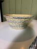 Large Blue and White Bowl with Spongeware Glaze
