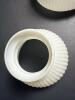 Pair of Ribbed White Glass Lamp Shades - 2