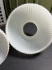 Pair of Ribbed White Glass Lamp Shades - 4