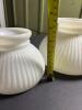 Pair of Ribbed White Glass Lamp Shades - 6