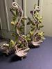 Pair of Tole Strawberry-Style Metal Candleholders - 3