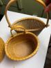 Eight Woven Rattan and Wood Handle Baskets - 8