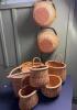 Eight Woven Rattan and Wood Handle Baskets - 15
