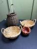 Assorted Handwoven Rustic Baskets - 3