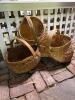 Three Split Oak Buttocks Baskets in Rustic Style