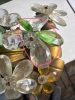 Metal Floral Table Sculpture With Faceted Glass Flowers - 3
