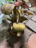 Metal Floral Table Sculpture With Faceted Glass Flowers - 5